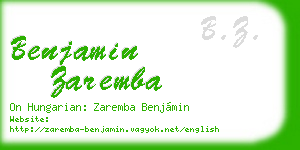benjamin zaremba business card